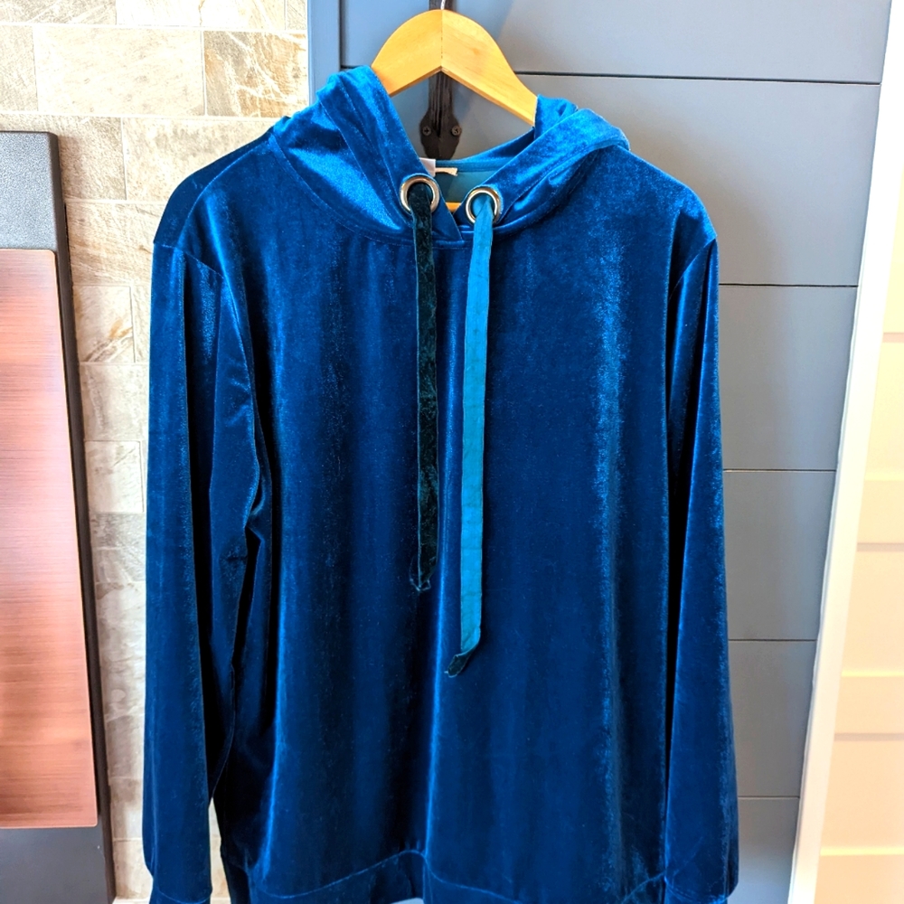 Teal Velvet hoodie
